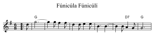 Fúnicúlí, Fúnicúla - staff notation