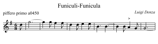 Funiculi-Funicula - staff notation