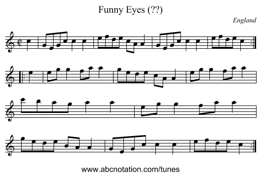 Funny Eyes (??) - staff notation