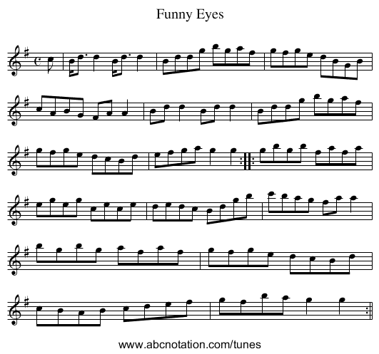 Funny Eyes - staff notation
