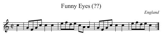 Funny Eyes (??) - staff notation
