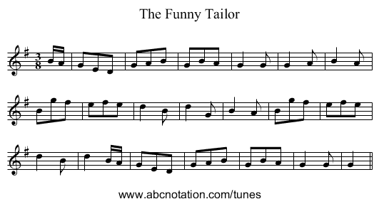 Funny Tailor, The - staff notation
