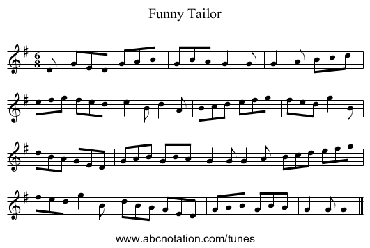 Funny Tailor - staff notation