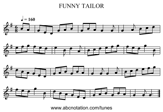FUNNY TAILOR - staff notation