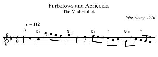 Furbelows and Apricocks - staff notation