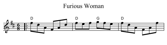 Furious Woman - staff notation