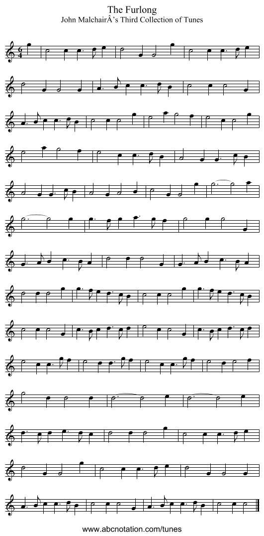 Furlong, The - staff notation