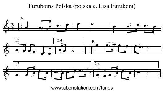 Furuboms Polska (polska e. Lisa Furubom) - staff notation