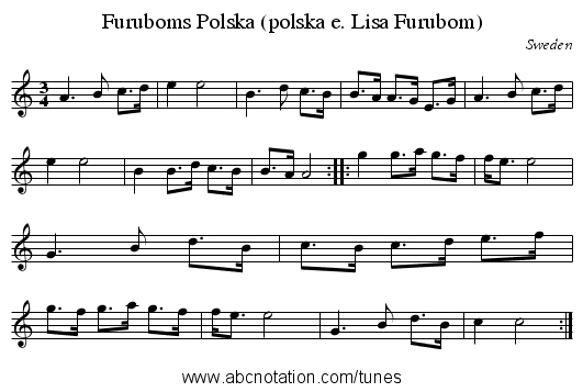 Furuboms Polska (polska e. Lisa Furubom) - staff notation