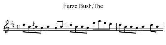 Furze Bush,The - staff notation
