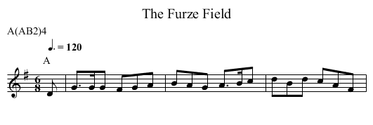 Furze Field, The  - staff notation