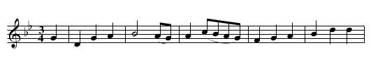 Fwyn seren fain syw - staff notation