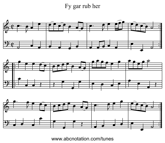 Fy gar rub her - staff notation