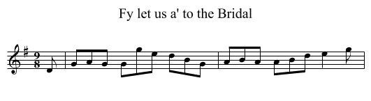 Fy let us a' to the Bridal - staff notation