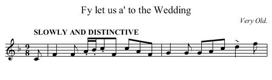 Fy let us a' to the Wedding - staff notation