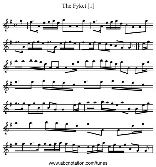 Fyket [1], The - staff notation