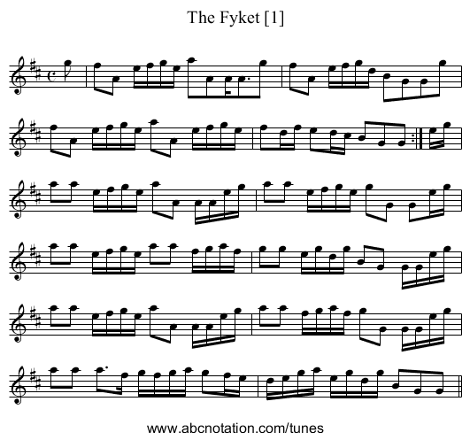 Fyket [1], The - staff notation