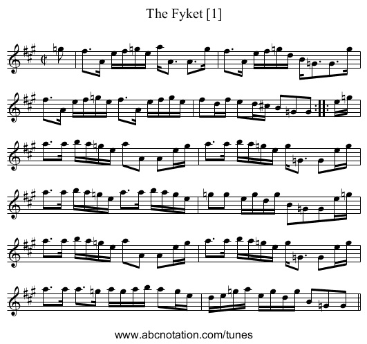 Fyket [1], The - staff notation