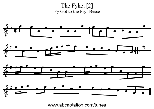 Fyket [2], The - staff notation