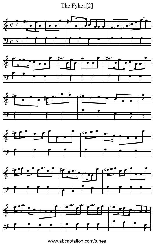 Fyket [2], The - staff notation