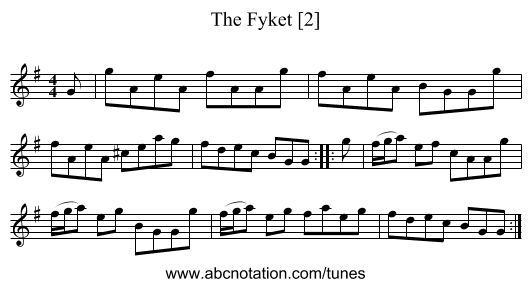 Fyket [2], The - staff notation