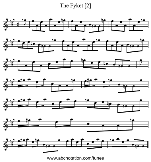 Fyket [2], The - staff notation