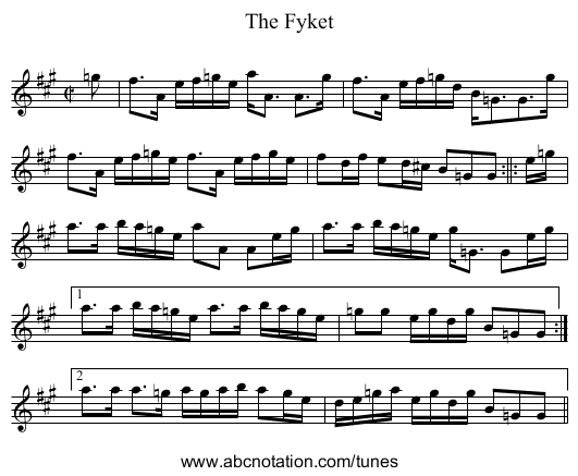 Fyket, The - staff notation