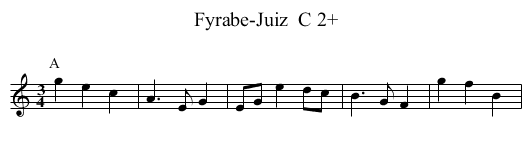 Fyrabe-Juiz  C 2+ - staff notation