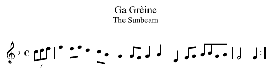 Ga Grèine - staff notation