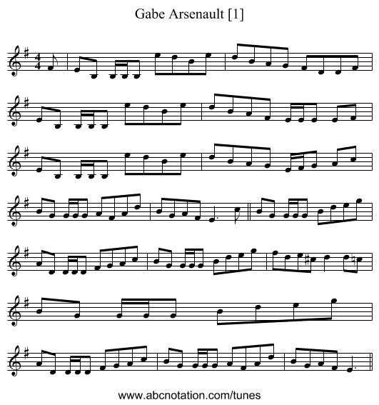 Gabe Arsenault [1] - staff notation