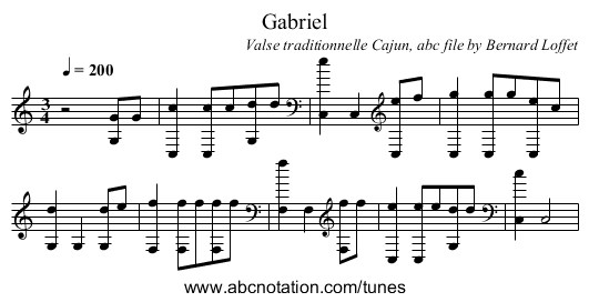 Gabriel - staff notation