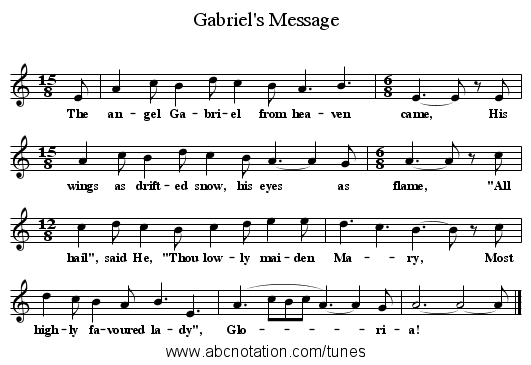 Gabriel's Message - staff notation