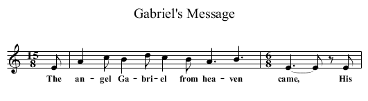 Gabriel's Message - staff notation