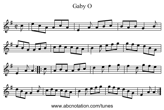 Gaby O - staff notation