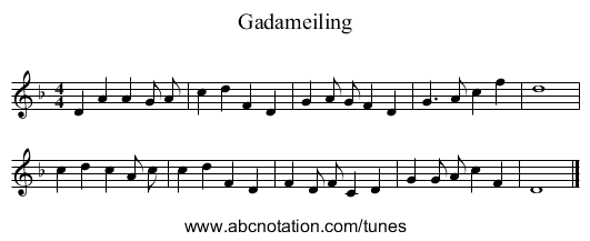 Gadameiling - staff notation