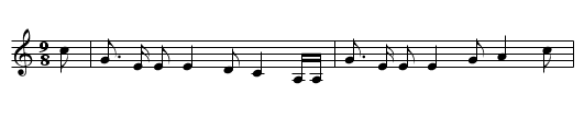 Gae To the Kye Wi' Me, Johnny - staff notation