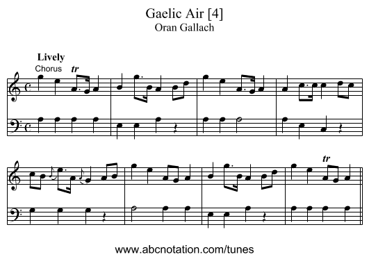 Gaelic Air [4] - staff notation