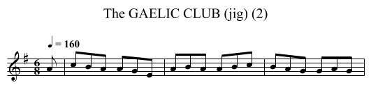 GAELIC CLUB (jig) (2), The - staff notation