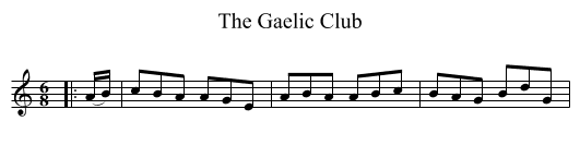 Gaelic Club, The  - staff notation