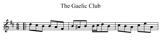 Gaelic Club, The  - staff notation