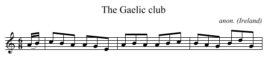 Gaelic club, The  - staff notation