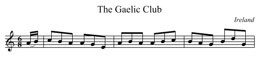Gaelic Club, The  - staff notation