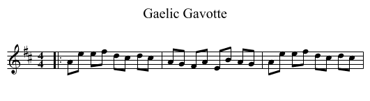 Gaelic Gavotte - staff notation