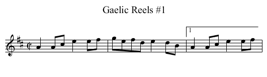 Gaelic Reels #1 - staff notation
