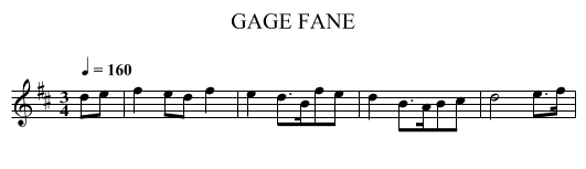 GAGE FANE - staff notation