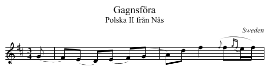 Gagnsf&ouml;ra - staff notation