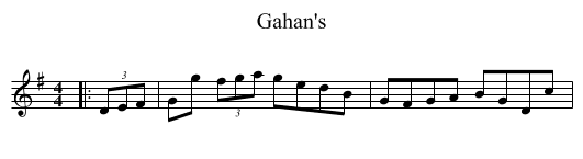 Gahan's - staff notation