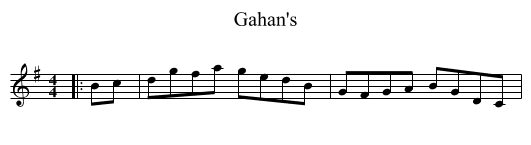 Gahan's - staff notation
