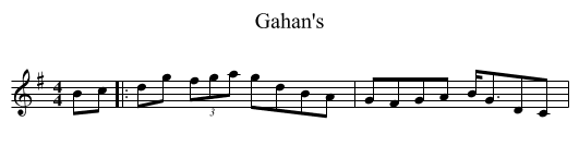 Gahan's - staff notation