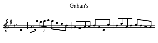 Gahan's - staff notation
